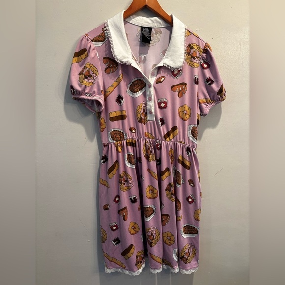 Spencer's Pink and Purple Casual Sundress Short Sleeve retro goth Spencer’s - Picture 14 of 14